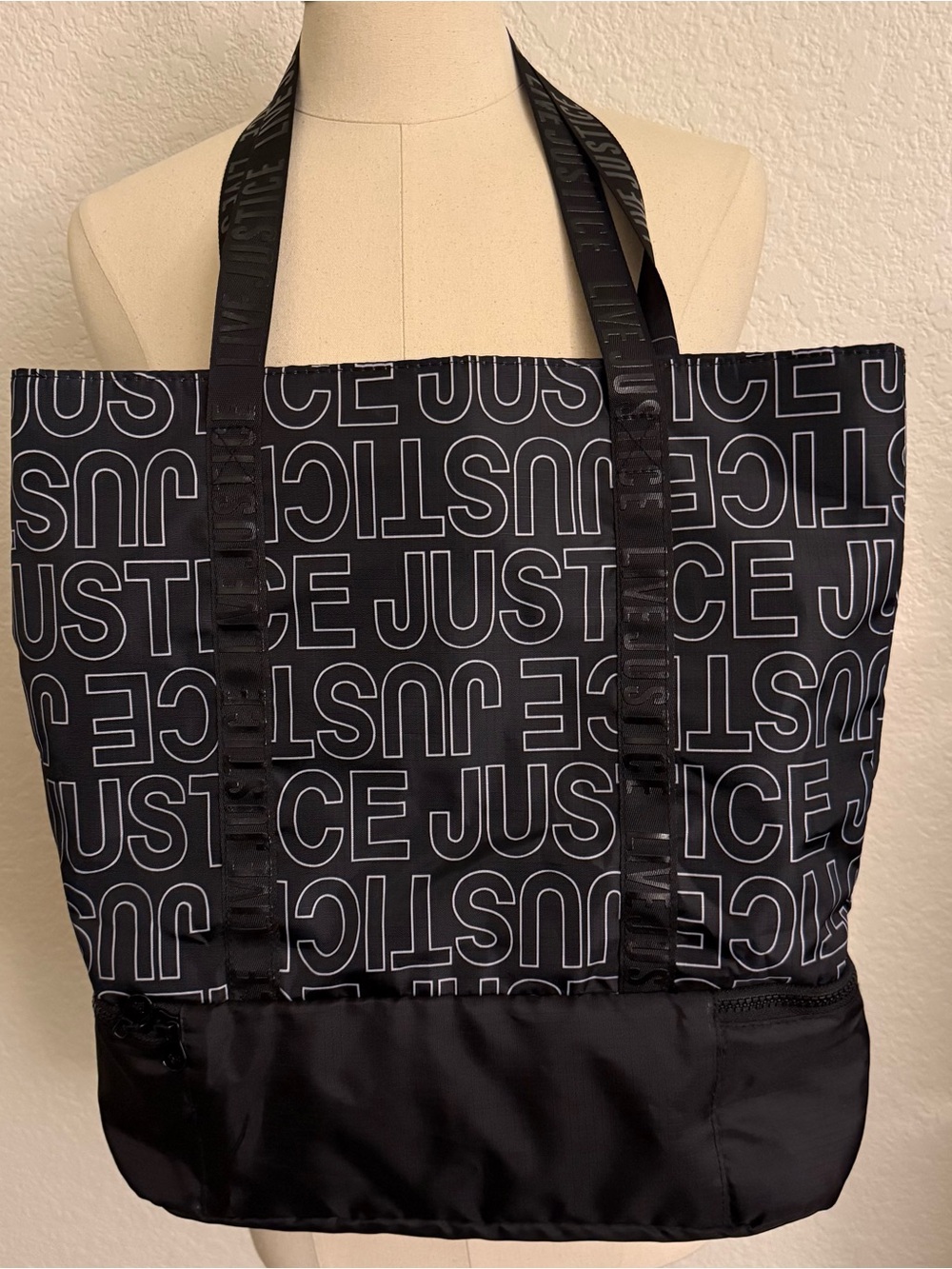 Justice Logo Drawstring Sport/Dance/ Travel Tote NWT